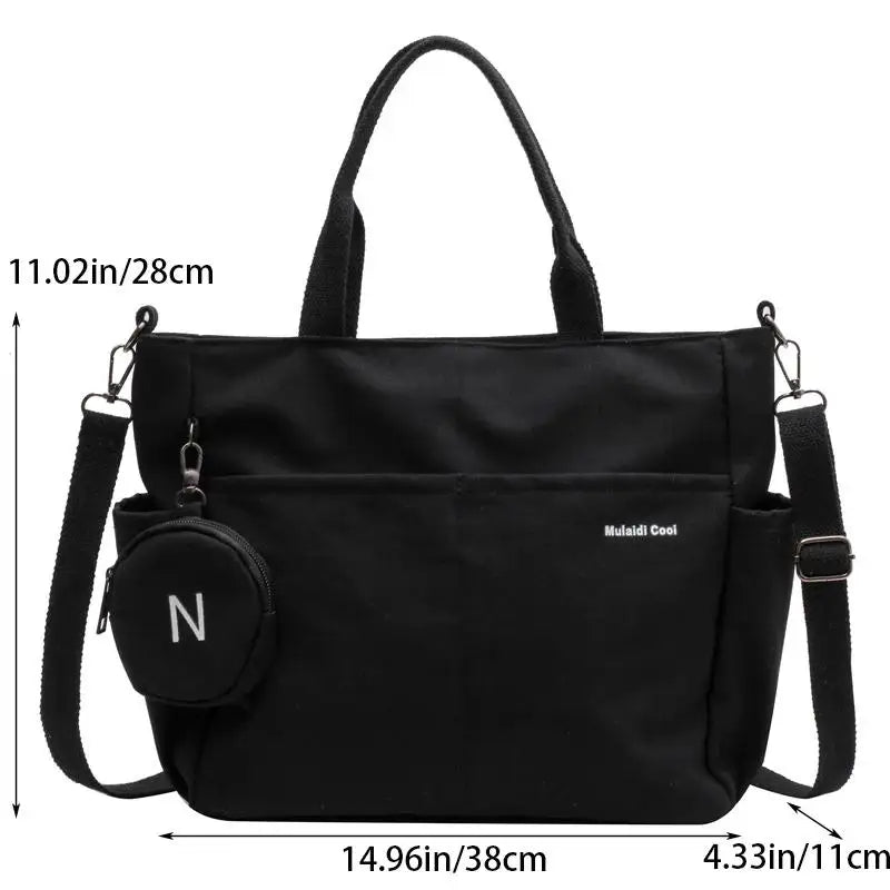 Ins Lazy Wind Nylon Womens Handbag Large Capacity Waterproof Shoulder Bag