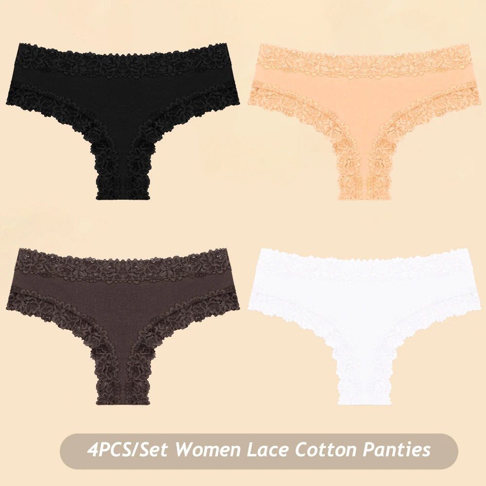 Women Floral Lace Seamless Brazilian Panties