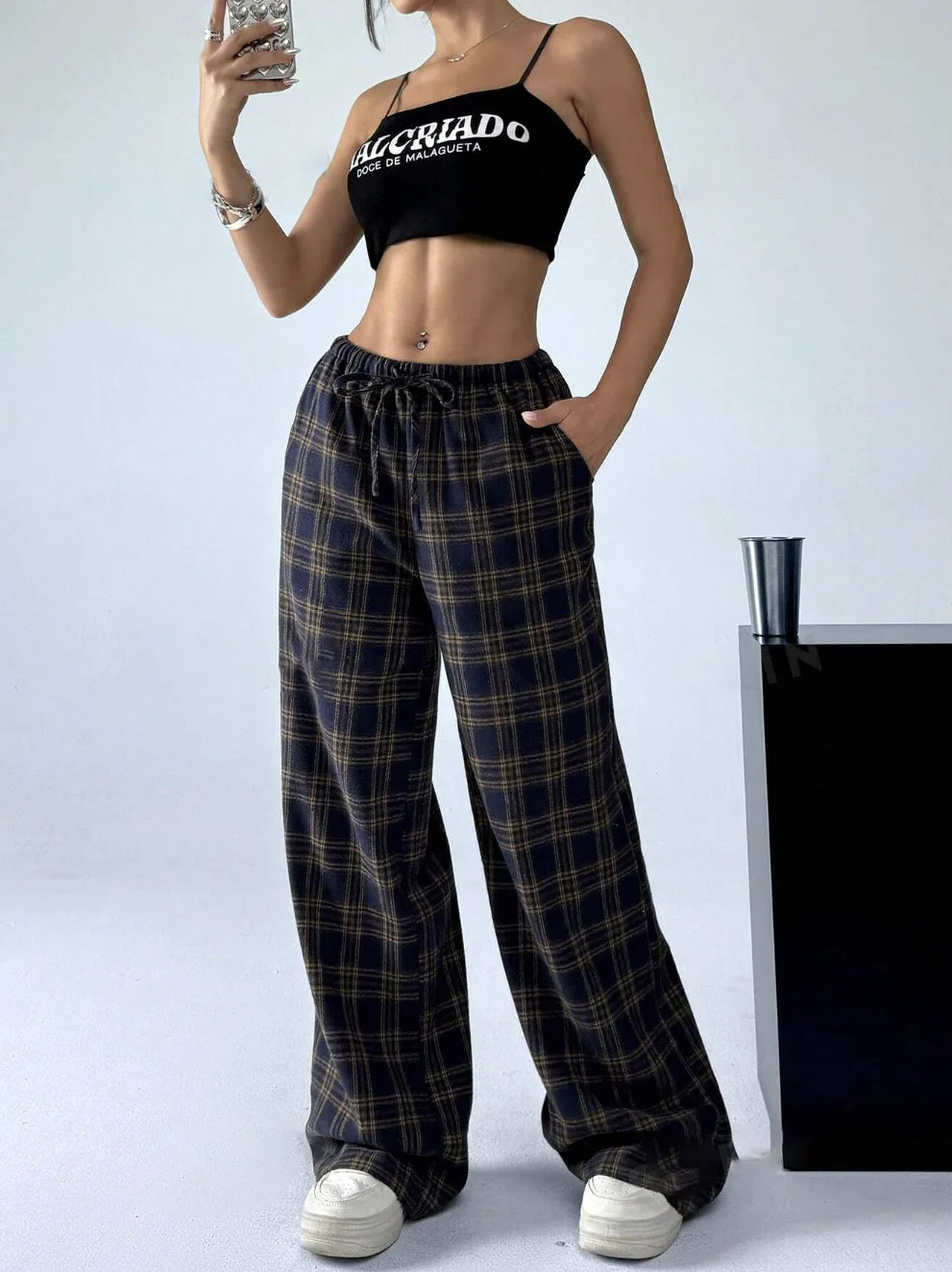 Karierte lässige modische elegante Hose