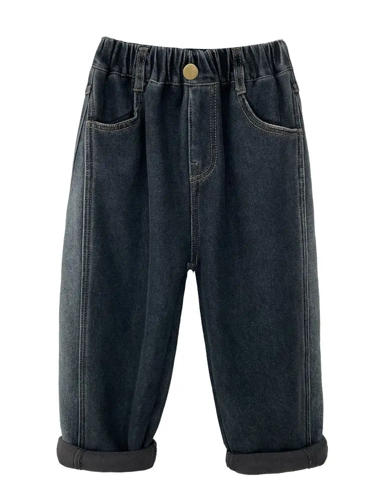 One-piece Fleece Thickened Autumn Winter Casual Baby Boys Pants