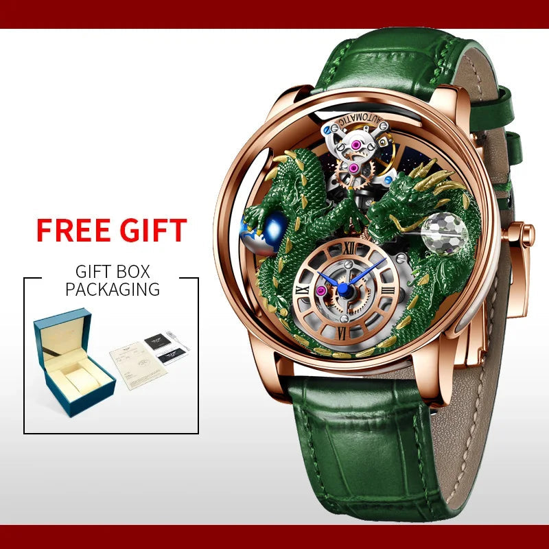 3D Gold Dragon Astronomia Quartz Watch