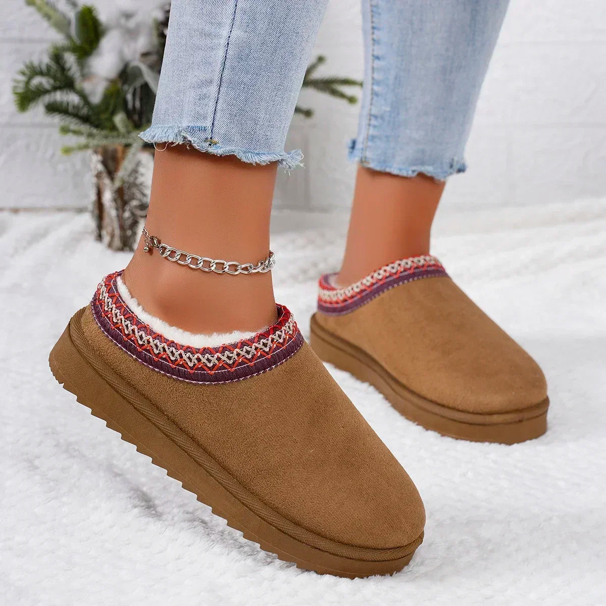 New Cashmere Warm Thick Sole Heelless