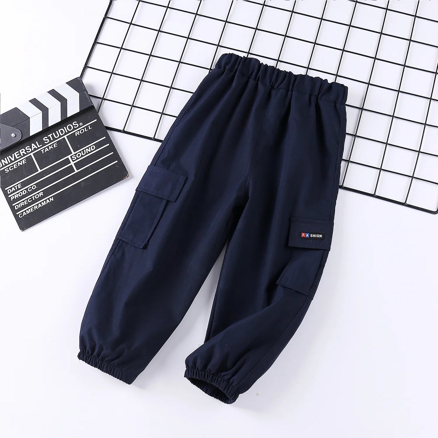 Autumn Kids Solid Color Casual Trousers