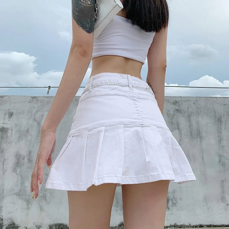 Cowboy Short Skirt, Women's Two-piece Anti-glare Cowboy Short Skirt