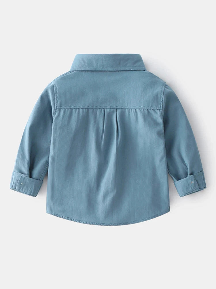 Autumn Fashion Candy-Colored Lapel Long Sleeve Thin Shirt