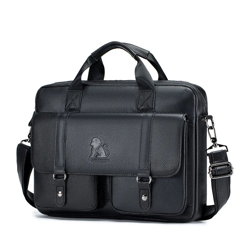 New 100% genuine leather briefcase laptop bag