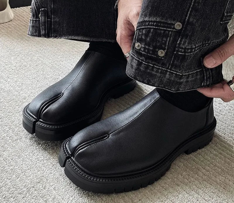 New classic leather split toe shoes