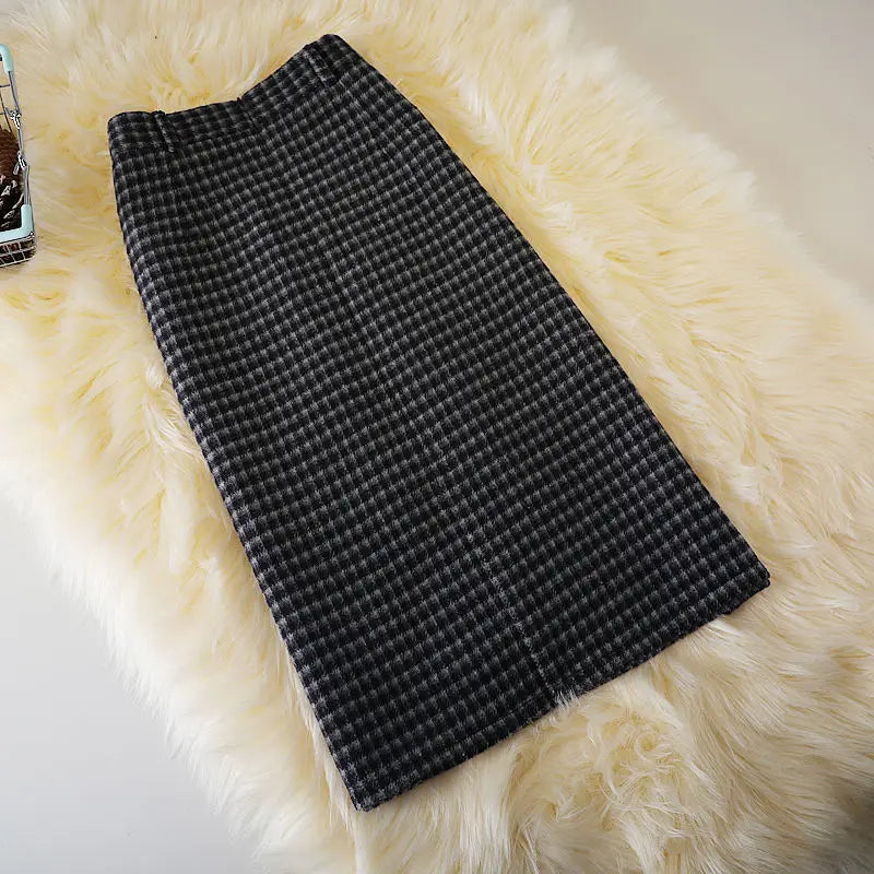 Herbst Neue High Waist Pocket Split Mittellange Röcke