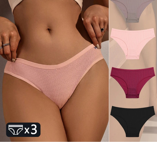 Women's Breathable Low Waist Briefs Solid Underwear
