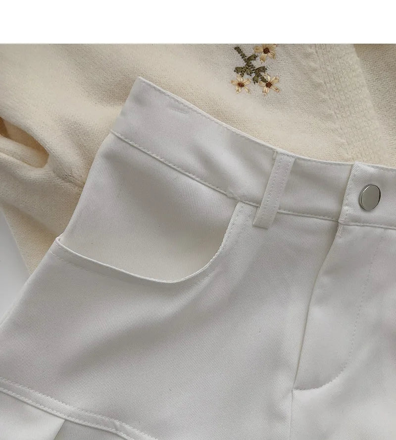 Vintage High Waist Pleated Skirt Women College Style with Safety Pants