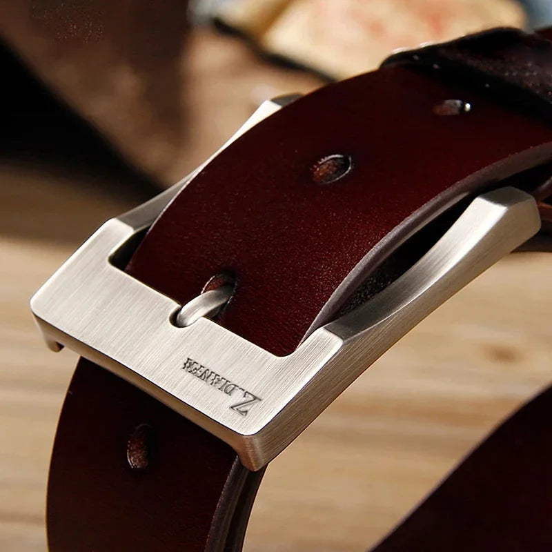 Men's High Quality Metal Buckle Jeans Cowskin Casual Belts