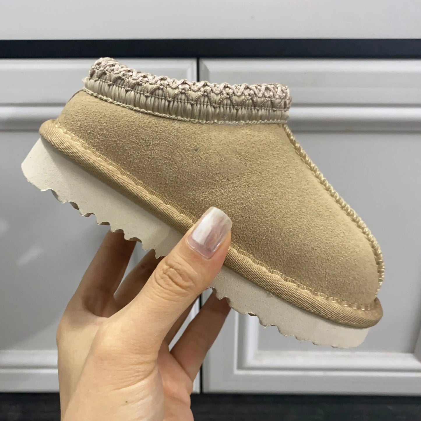 New Winter Kids Cowhide Suede Snow Boots