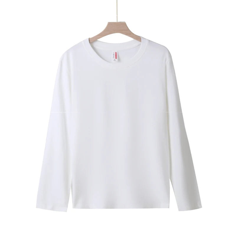 220gsm New Arrival Basic T Shirt Men's Cotton O Neck Simple Regular Fit Long Sleeve
