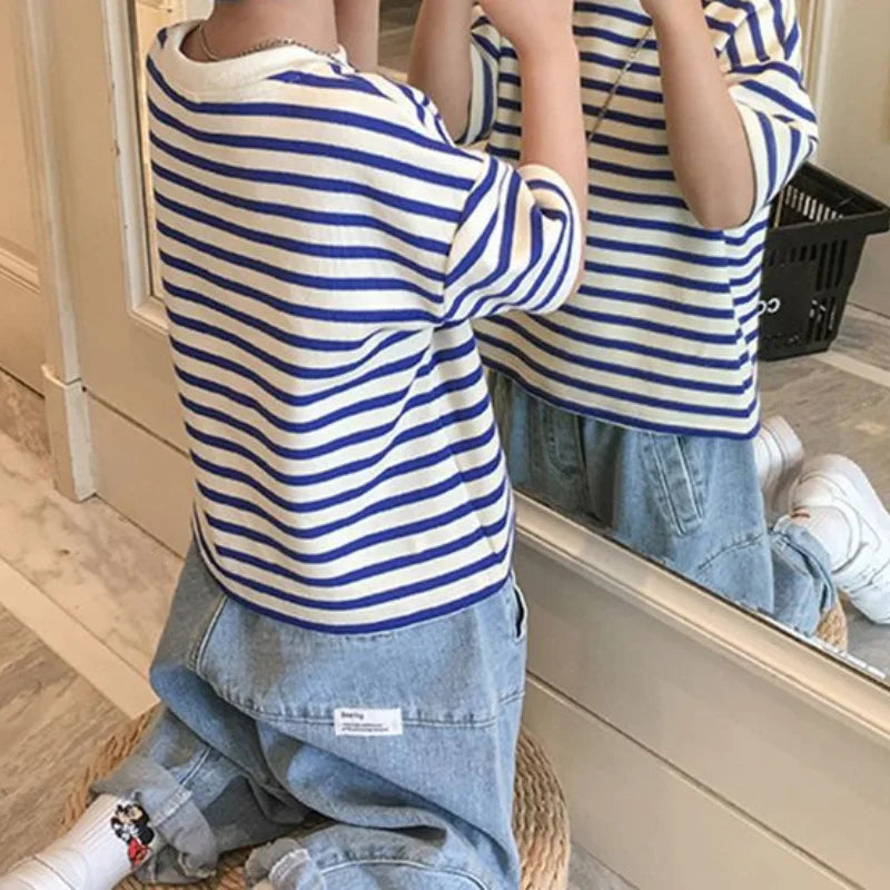 All-match Loose Cotton Boys T-shirt