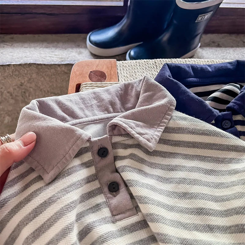 New Autumn Korean Style Baby Boys Striped Shirts