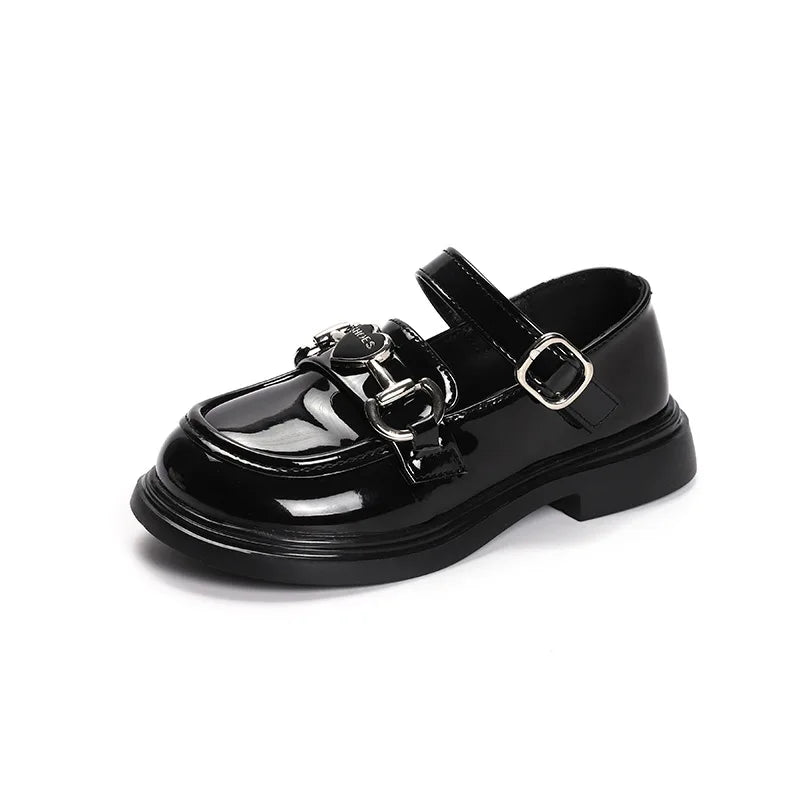 Autumn Glossy Kids Black School Performance Shoes