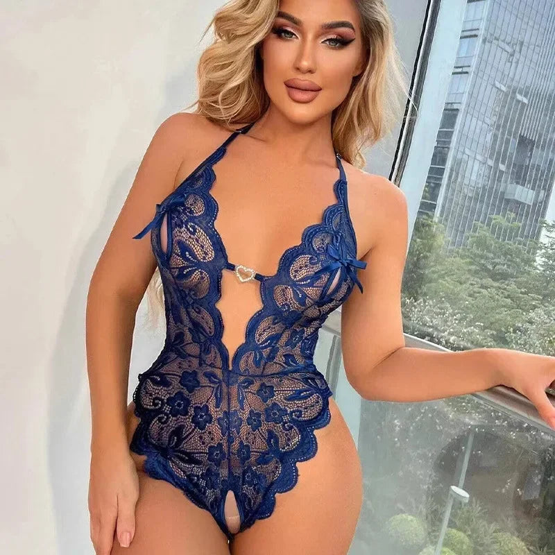 Damen Spitzen-BH-Set mit Hohlsaum
