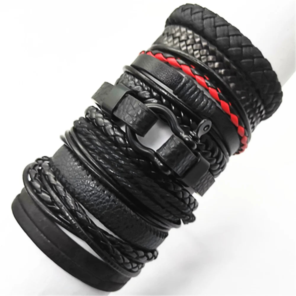 10 Pcs/set Black Wrap Women New Fashion Bracelets