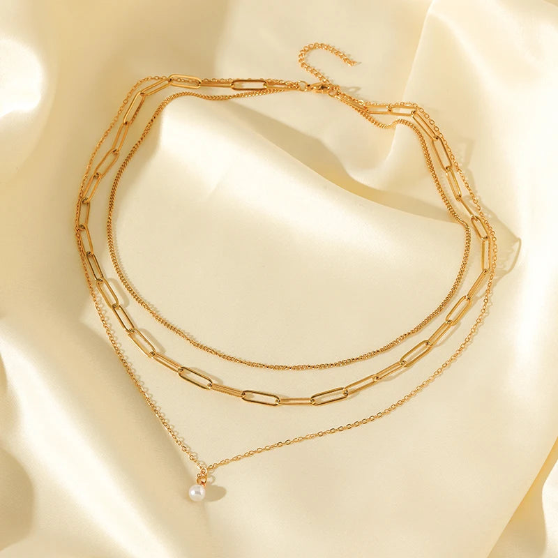 New Fashion Pearl Necklace Bracelets Set