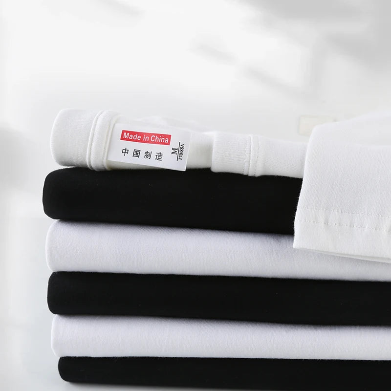 220gsm New Arrival Basic T Shirt Men's Cotton O Neck Simple Regular Fit Long Sleeve