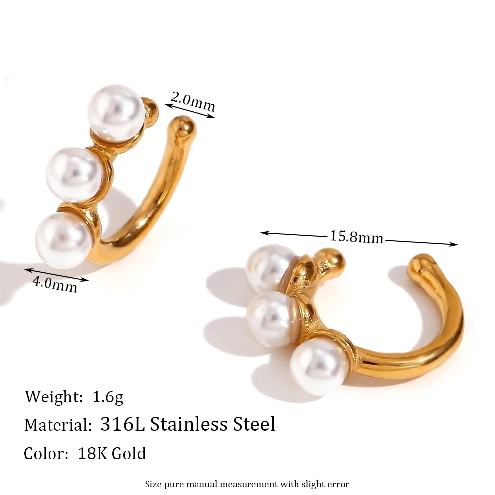 New Stainless Steel Gold Color Ear Clip