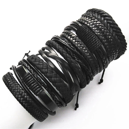 10 Pcs/set Black Wrap Women New Fashion Bracelets