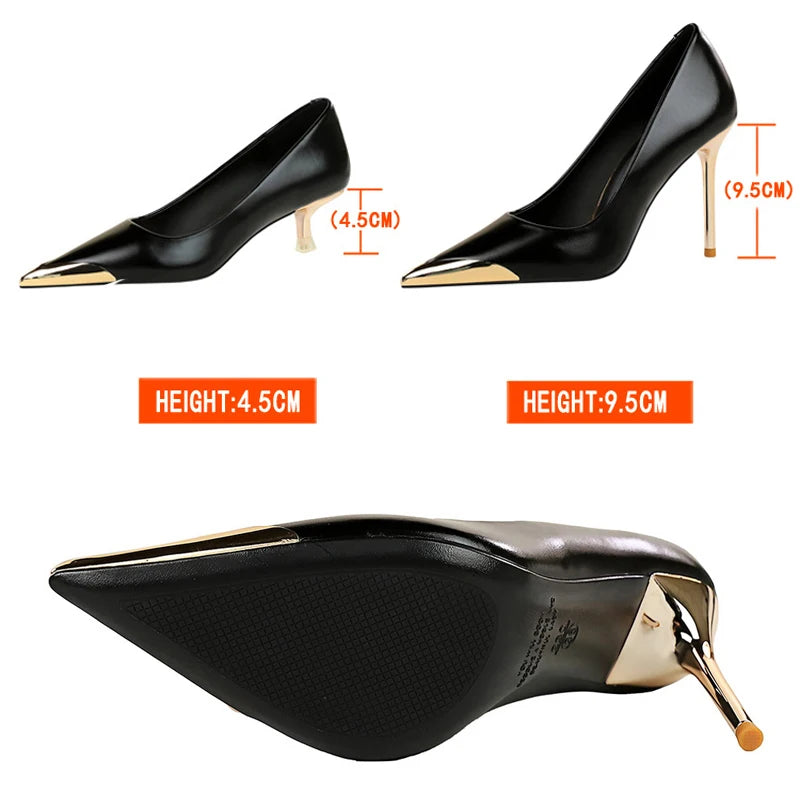 Women Pumps Stiletto 9.5 Cm 4.5cm Heels