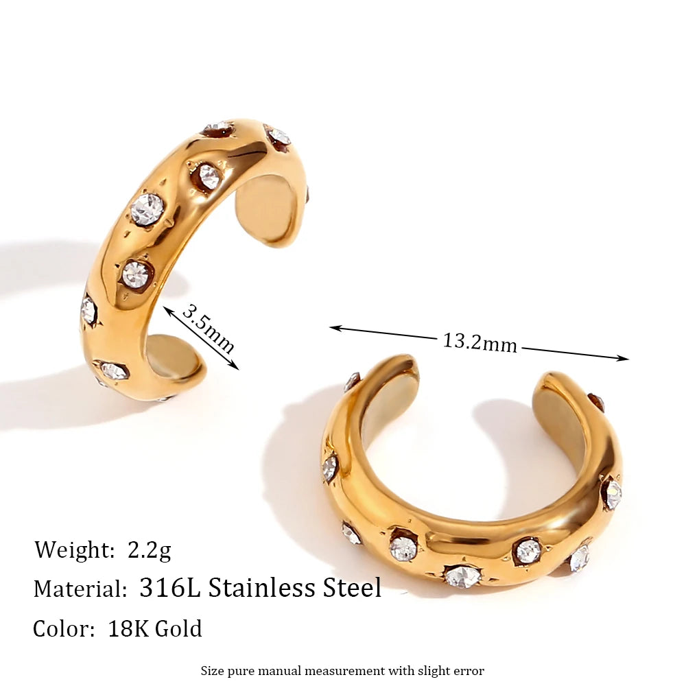 New Stainless Steel Gold Color Ear Clip