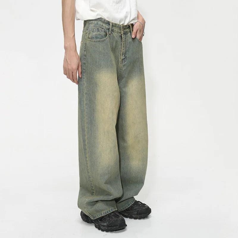 Autumn New Wearproof Straight Tube Denim Pants