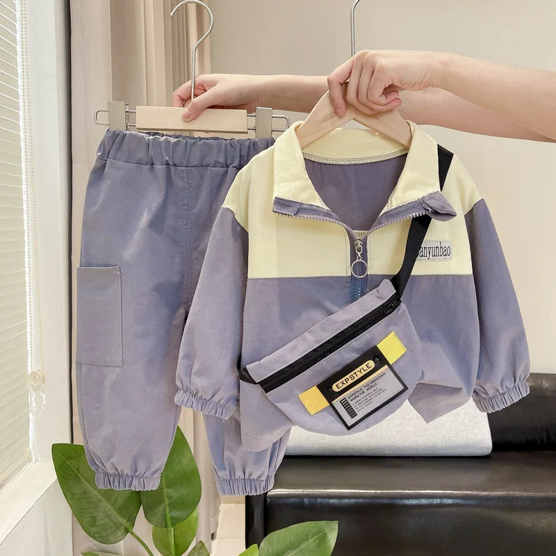 Baby Boys Cartoon Strips Shirt Pants 2pcs/Set