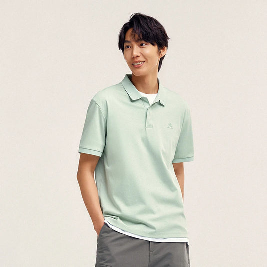 Semi Polo Shirt Herren, neues, schlichtes Pendler-Oberteil aus weicher Baumwolle mit halbem Reißverschluss