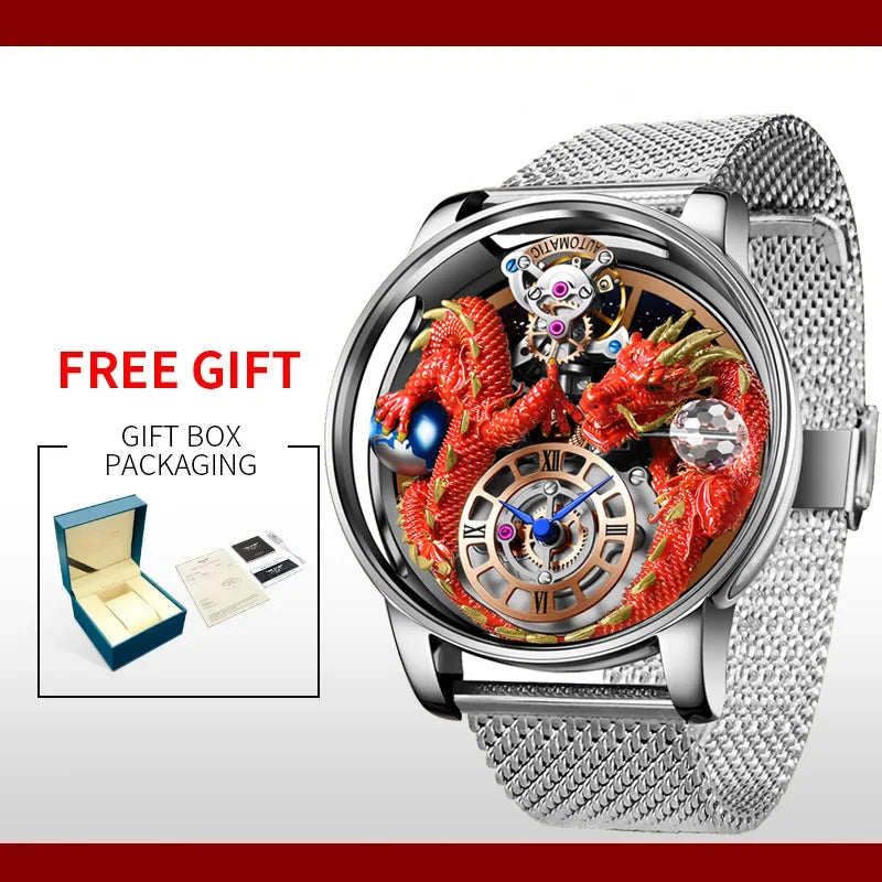 3D Gold Dragon Astronomia Quartz Watch
