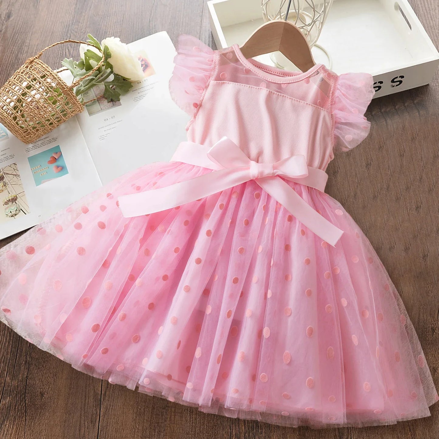 Girls Ruffles Tulle Casual Layered Dresses