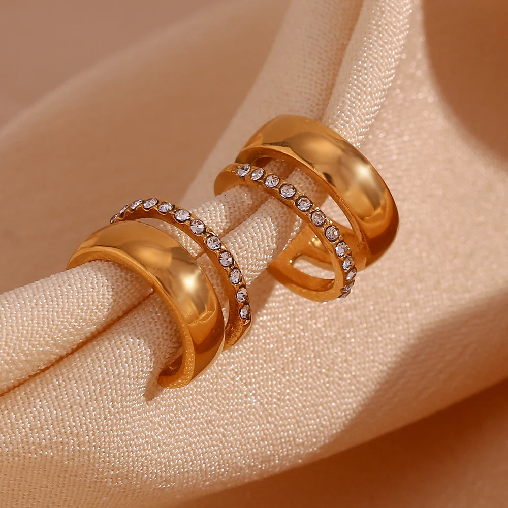 New Stainless Steel Gold Color Ear Clip