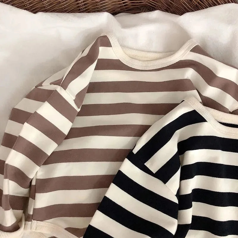 New Fashion Children Boys Long Sleeve Striped T-shirt