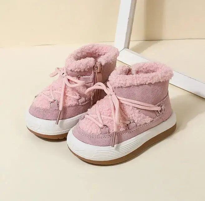 New Warm Plush Rubber Sole Toddler Kids Sneakers