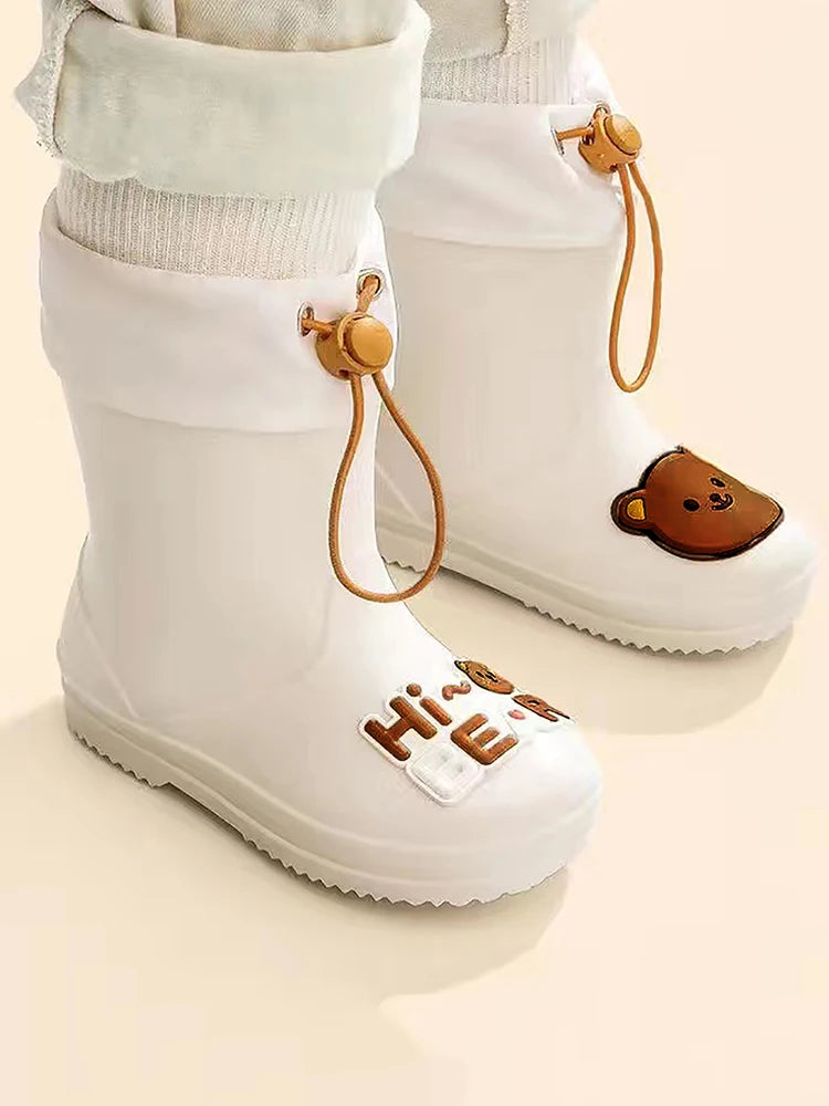 Baby cute bear cartoon tightening strap boots