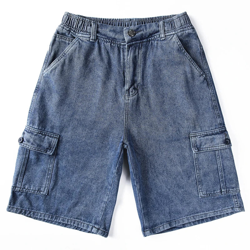 Denim Shorts for Men's Cargo Pants Baggy Bermuda Jeans Male Beach Pants
