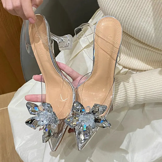 Sommer Schöne Spitze Weinglas Promi Kristall Blume Transparent High Heels