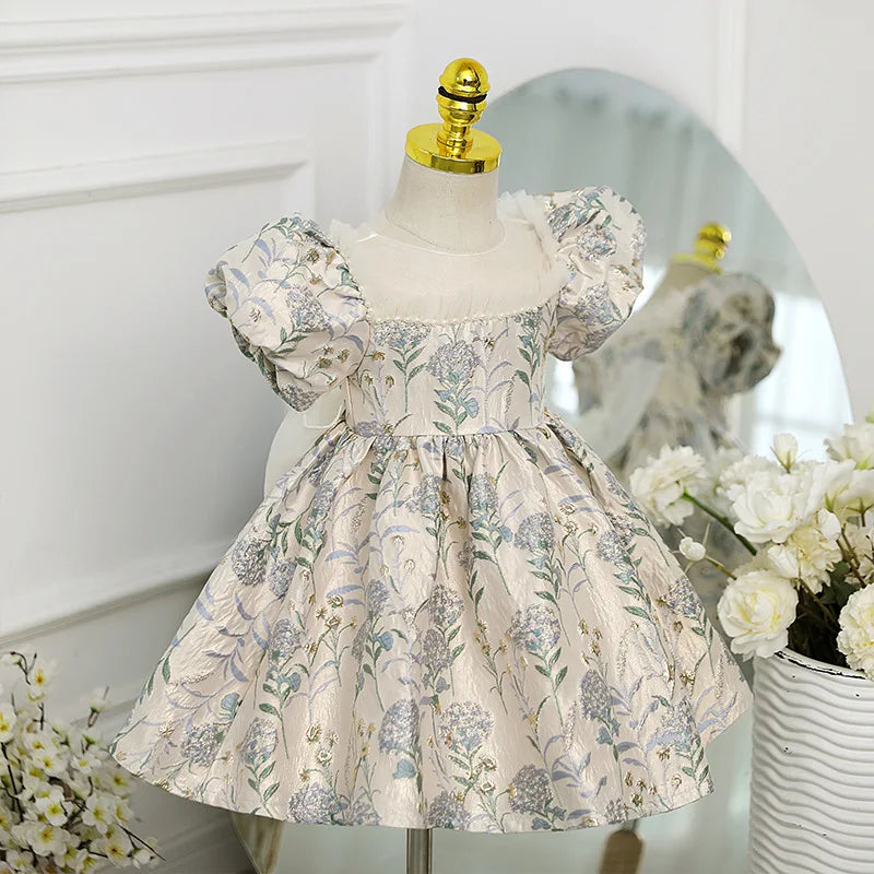 New Luxury Embroidery Flower Baby Girl Dress