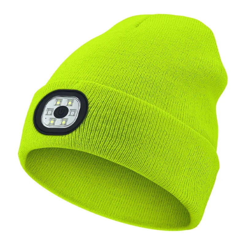 Neue Winter-Strickmütze mit LED-Warmbeleuchtung