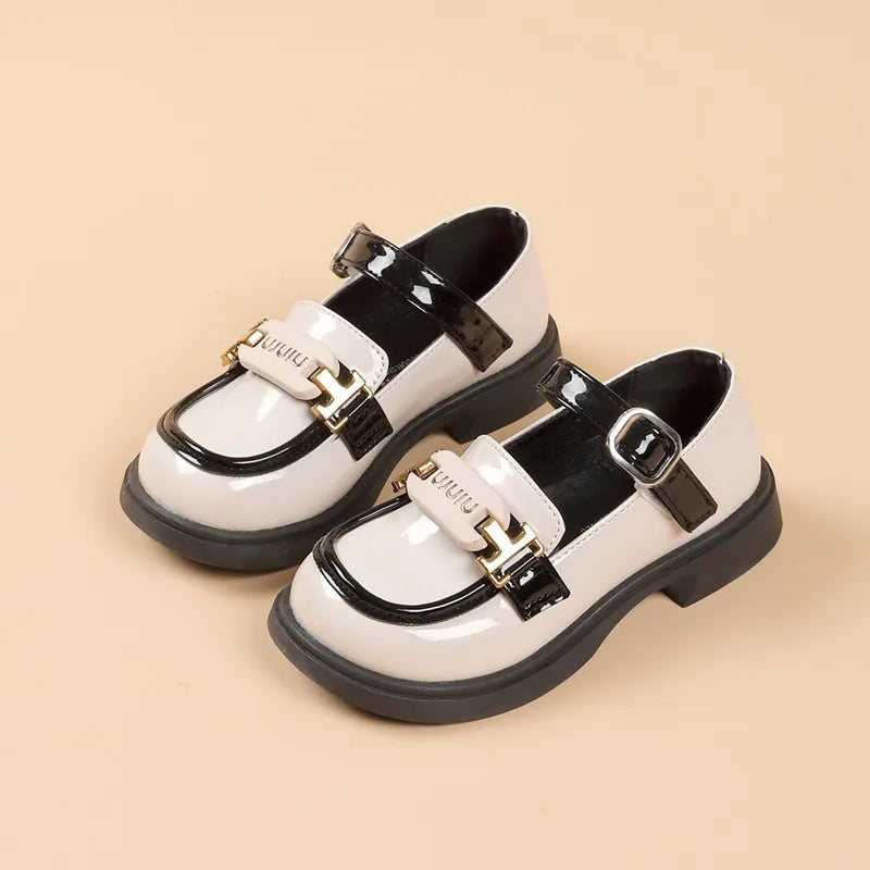 Autumn New Black Little Girl Single Shoes