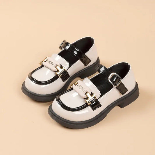 Autumn New Black Little Girl Single Shoes