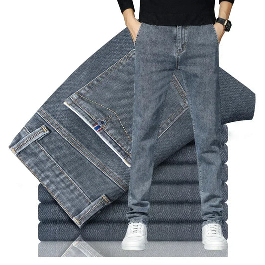 Herbst Winter Neue Herren Casual Baumwolle Stretch Slim Fit Jeans