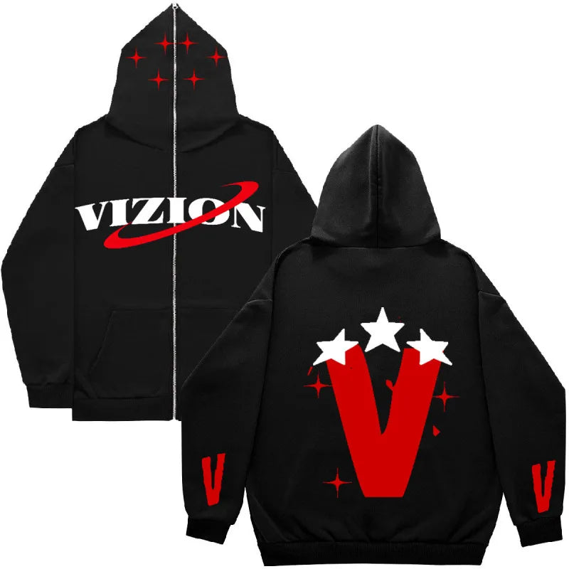 Neuer V-Star Vizion Cobweb Dark Hip Reißverschluss-Kapuzenpullover