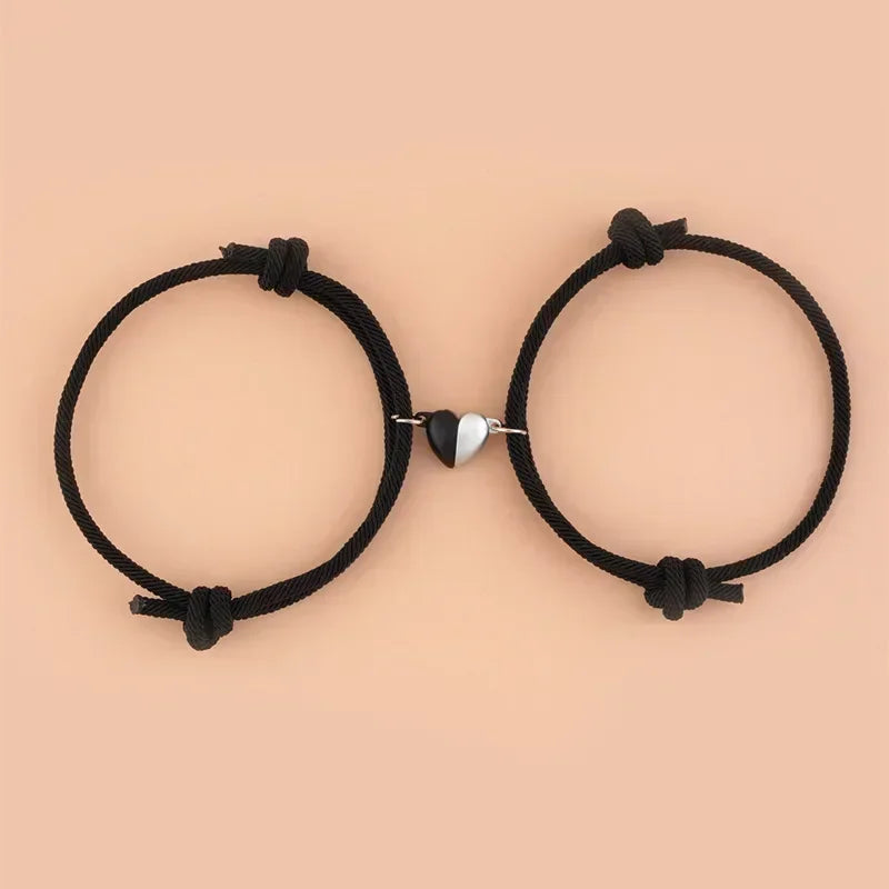 2PCS Black White Bracelets Set
