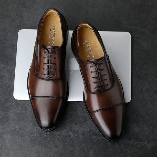 Cowhide Oxford Brogue Shoes