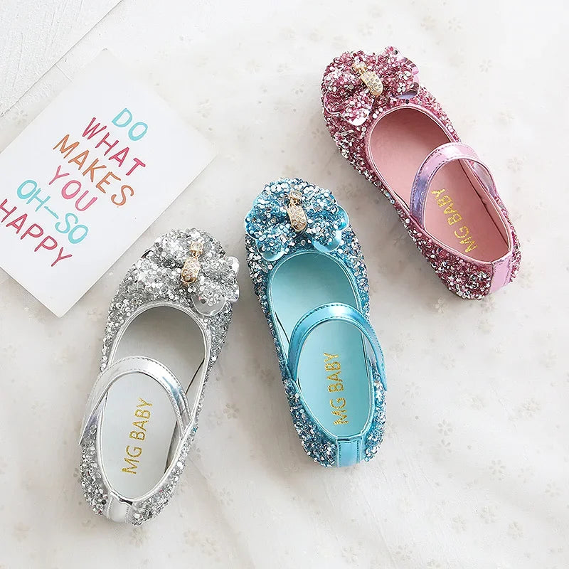 New Kids Glitter Leather Shoes