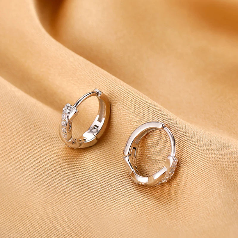 Hot Sale Small Circle Zircon Twist Ear Hoop