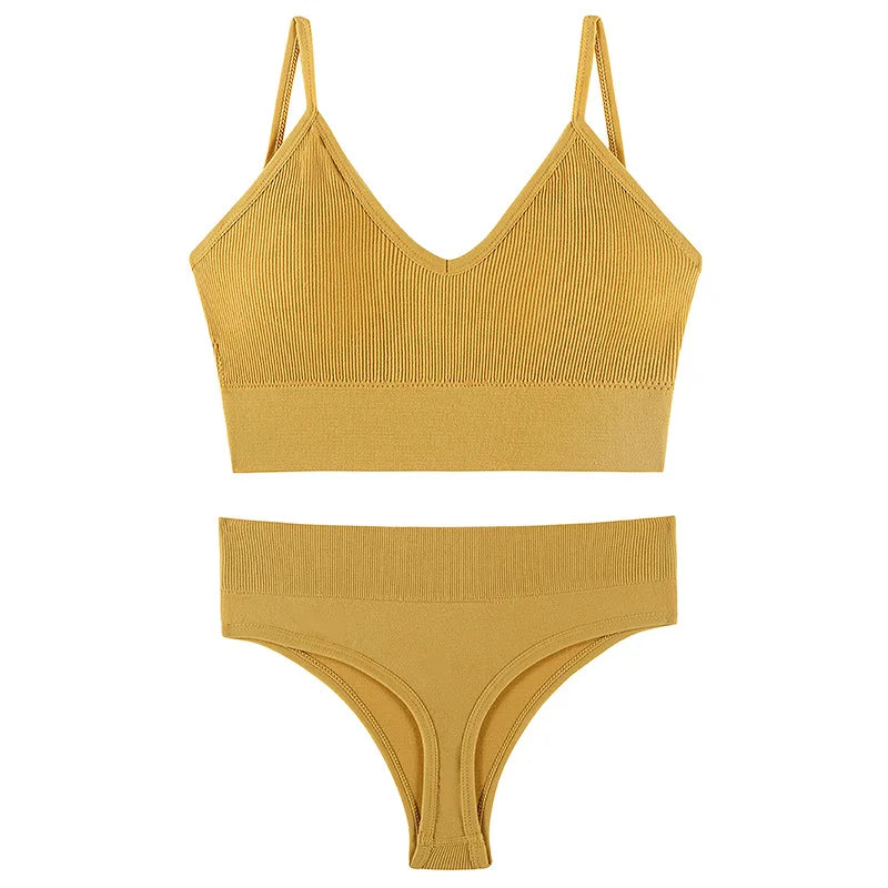 New Women Seamless Bra Set